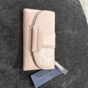 Tommy Hilfiger Light Pink Embossed Snap Wallet
